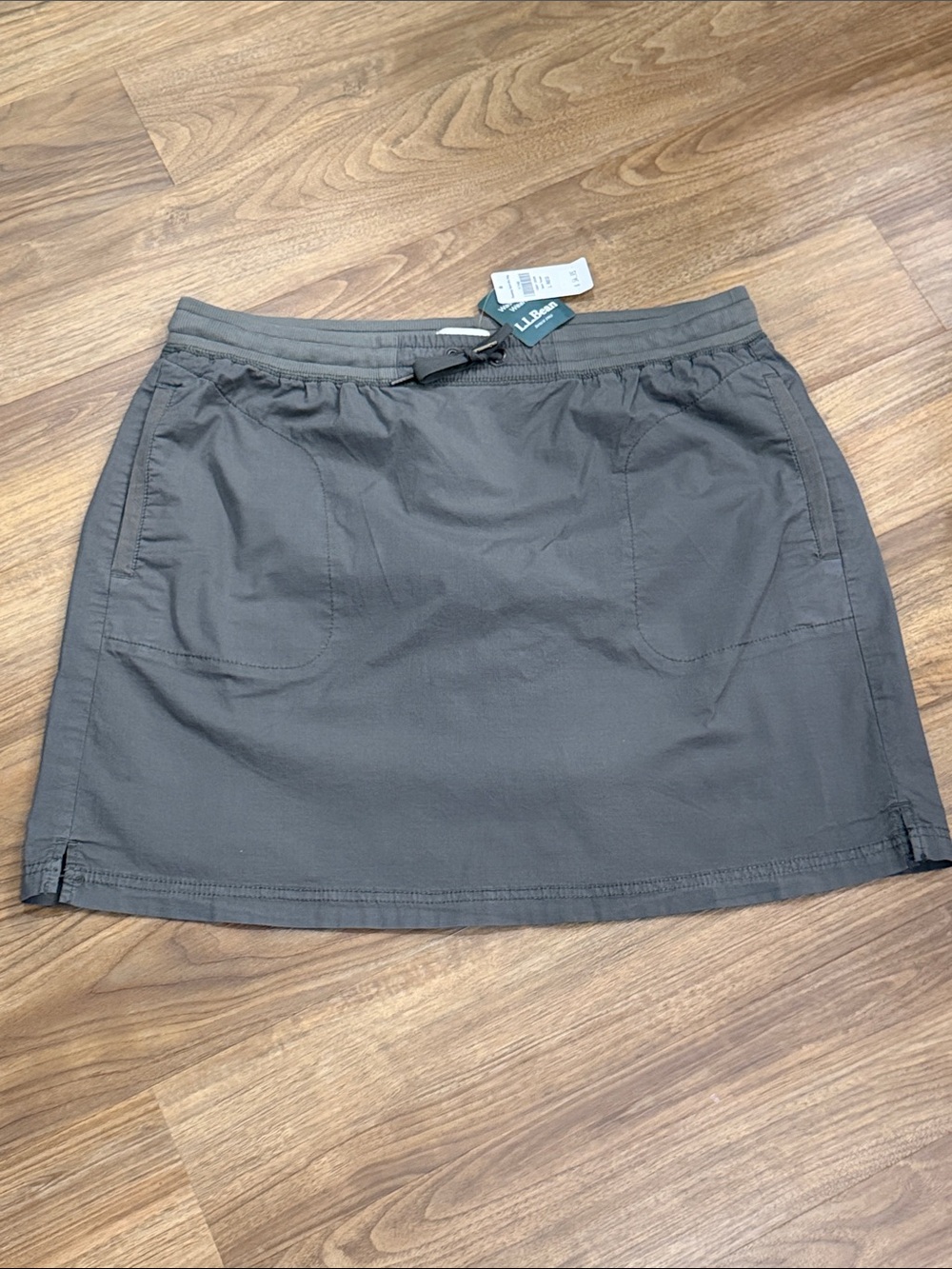 L.L.Bean Dark Taupe Casual Stretch Utility Ripstop Skirt